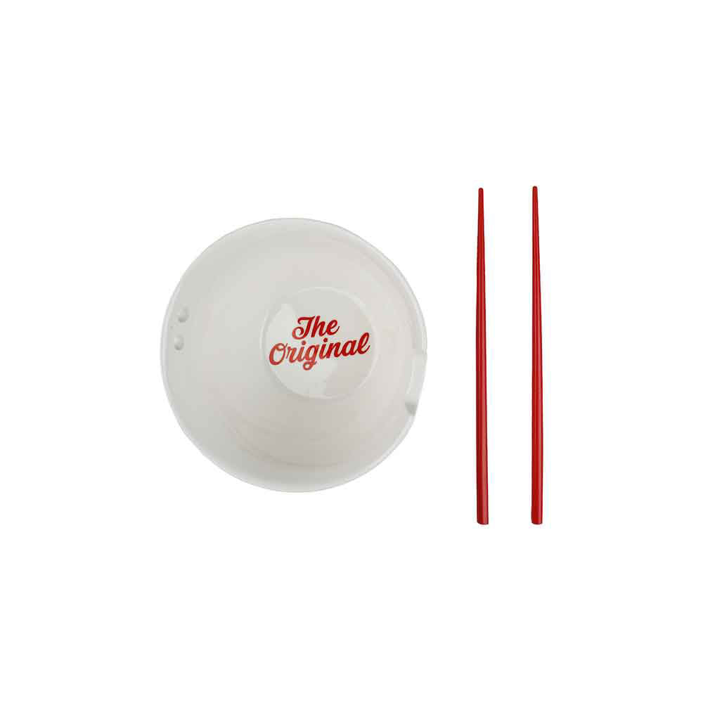 The Original Cup Noodles 20 oz. Ceramic Ramen Bowl with Chopsticks