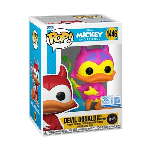 Mickey and Friends Devil Donald with Pumpkin Funko Pop! Vinyl Figure #1446 - Specialty Series Chase Bundle