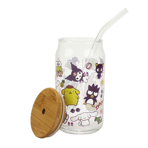 HELLO KITTY & FRIENDS 15 OZ. GLASS BAMBOO TUMBLER (ETA AUGUST / SEPTEMBER 2024)