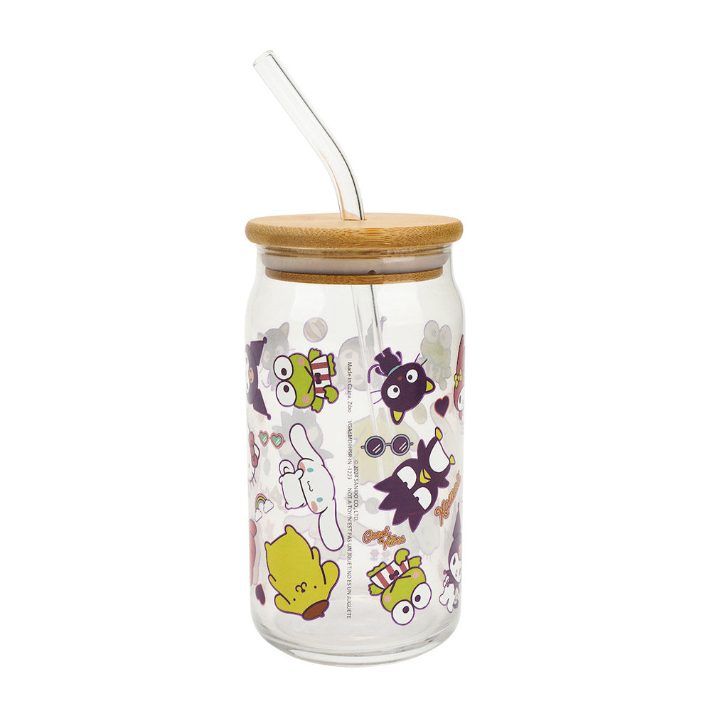 HELLO KITTY & FRIENDS 15 OZ. GLASS BAMBOO TUMBLER (ETA AUGUST / SEPTEMBER 2024)