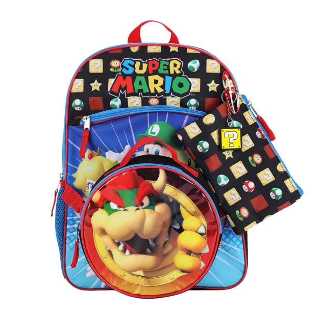 Super Mario Bowser 5 pc Youth Backpack Set (ETA AUGUST / SEPTEMBER 2024)