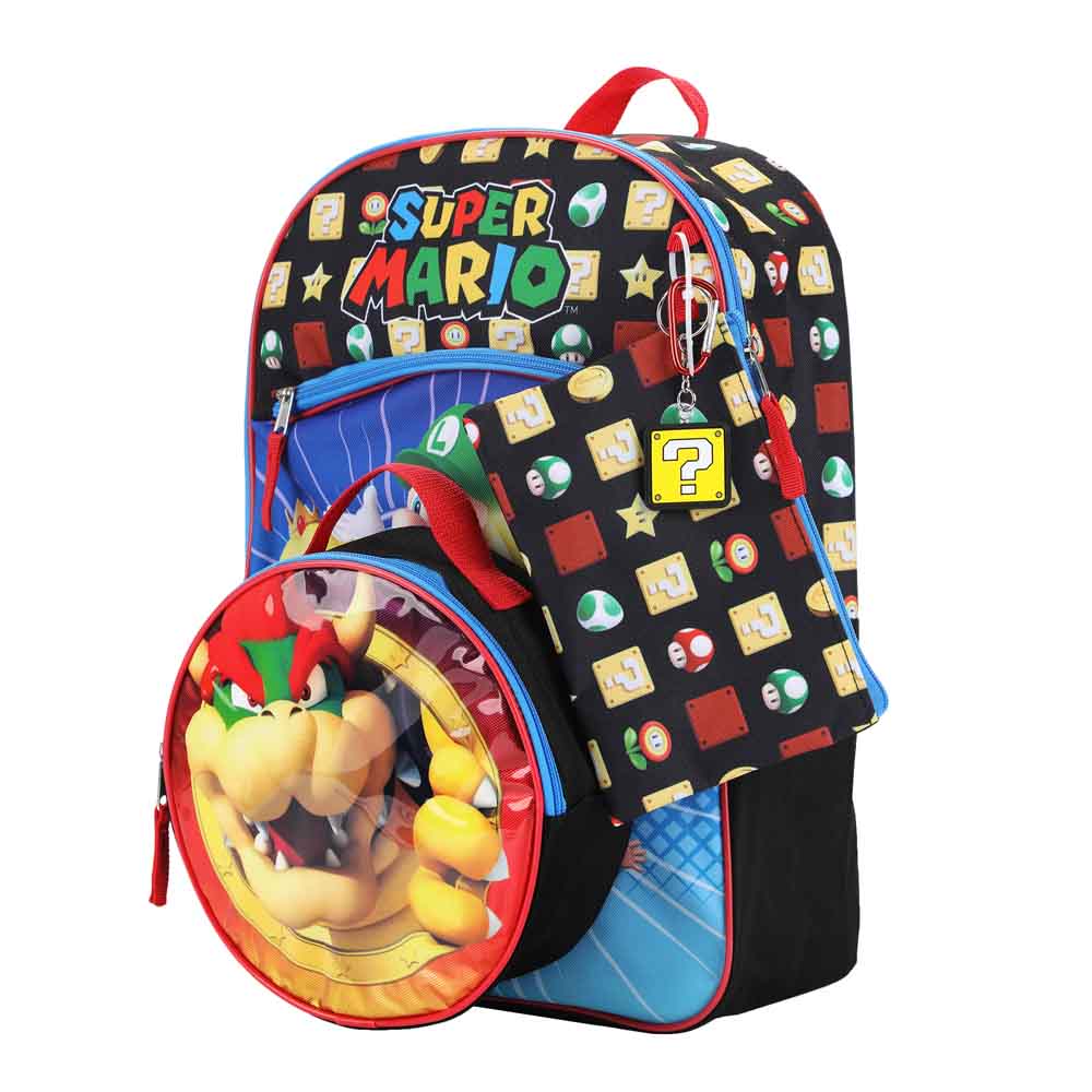 Super Mario Bowser 5 pc Youth Backpack Set (ETA AUGUST / SEPTEMBER 2024)