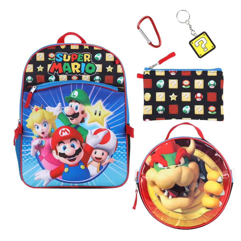 Super Mario Bowser 5 pc Youth Backpack Set (ETA AUGUST / SEPTEMBER 2024)