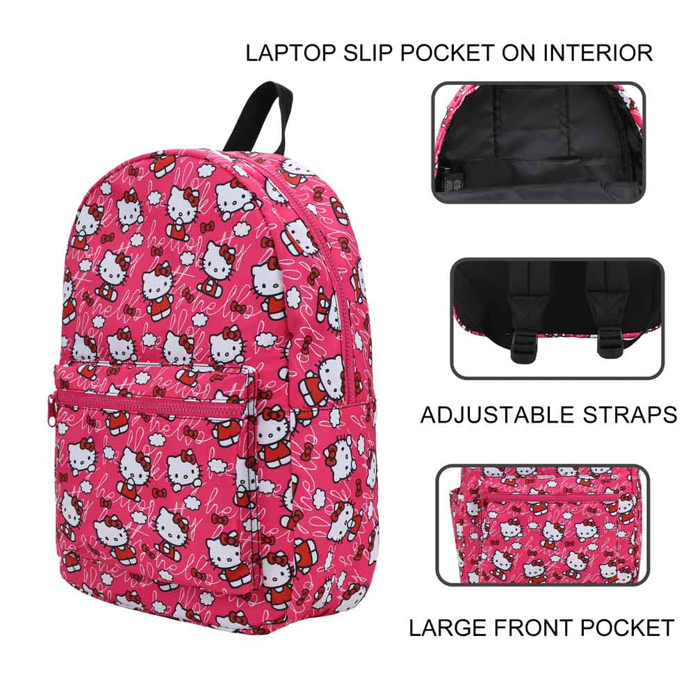 Hello Kitty Logo Toss AOP Travel Backpack (ETA AUGUST / SEPTEMBER 2024)