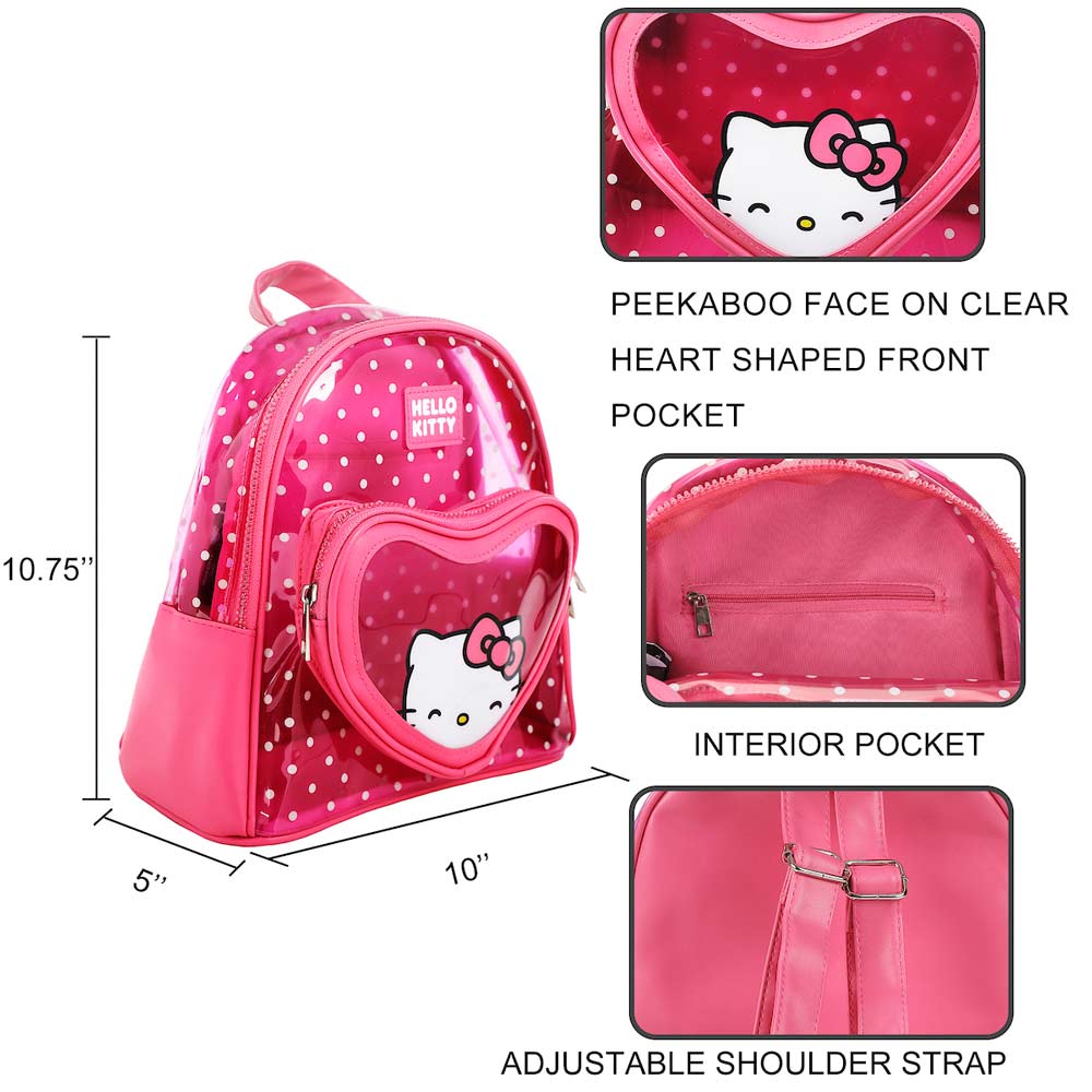 Hello Kitty Peekaboo Heart Clear Mini Backpack (ETA FEBRUARY / MARCH 2025)