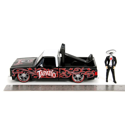 Tapatio Day of the Dead 1985 Chevy C10 1:24 Scale Die-Cast Metal Vehicle with Charro Man Figure