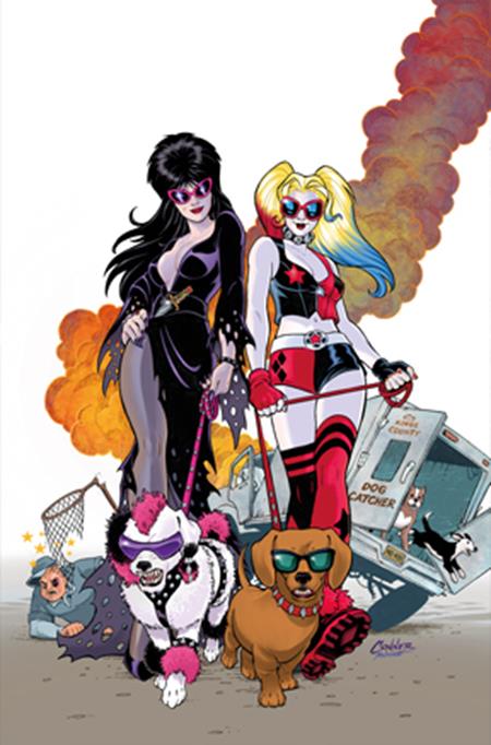HARLEY QUINN X ELVIRA #2 CVR A AMANDA CONNER DOGS METAL VIRGIN VAR