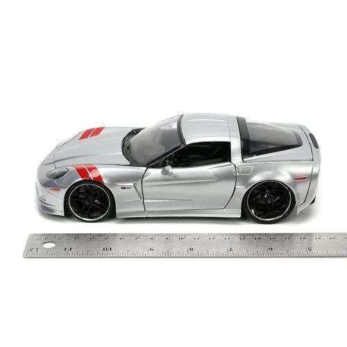 Bigtime Muscle 2006 Chevrolet Corvette Z06 Candy Silver 1:24 Scale Die-Cast Metal Vehicle (ETA JANUARY 2025)