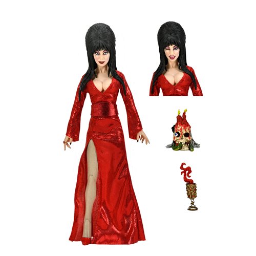 ELVIRA – 8 IN CLOTHED ACTION FIGURE – ELVIRA RED, FRIGHT, AND BOO