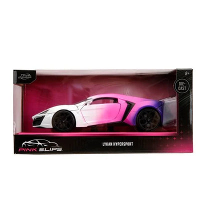 Pink Slips Lykan Hypersport White and Purple 1:24 Scale Die-Cast Metal Vehicle