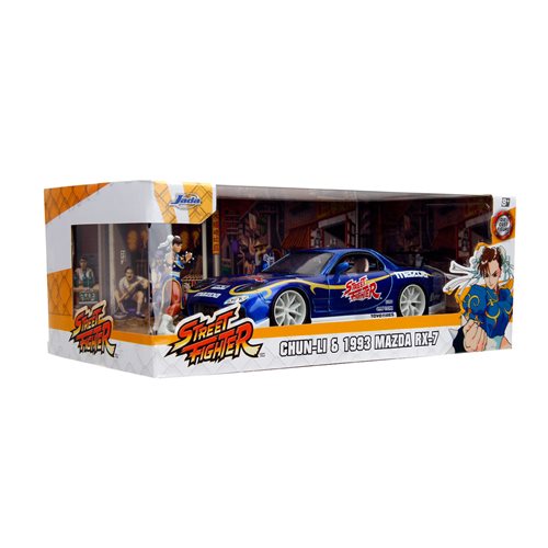 Hollywood Rides Street Fighter Chun-Li 1993 Mazda RX-7 1:24 Scale Die-Cast Metal Vehicle with Figure (ETA NOVEMBER 2024)