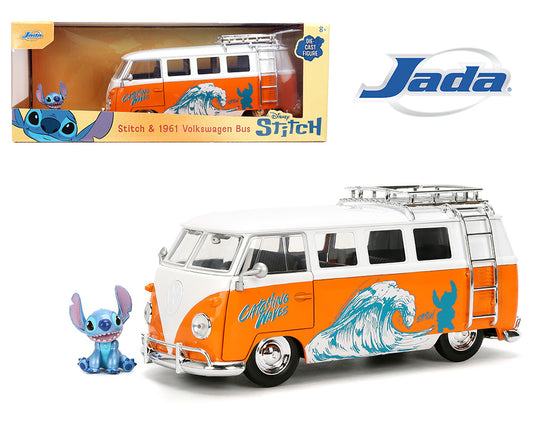 Hollywood Rides Jada 1:24 1961 Volkswagen Bus with Stitch Figure – Disney Stitch
