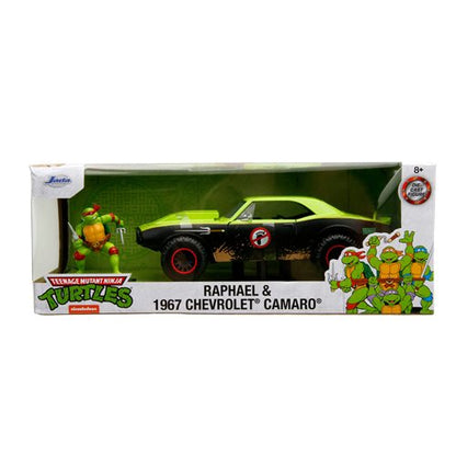 Teenage Mutant Ninja Turtles 1967 Chevrolet Camaro 1:24 Scale Die-Cast Metal Vehicle with Raphael Figure