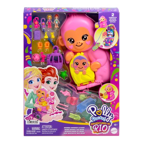 Polly Pocket Adventures in Rio Momma Monkey and Baby Compact Playset (ETA MARCH / APRIL 2025)