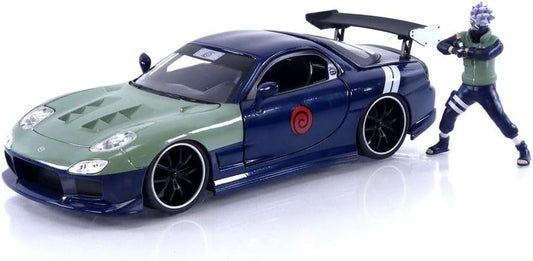 Jada Toys Naruto 1:24 1995 Mazda RX-7 Die-Cast Car & 2.75" Kakashi Hatake Figure