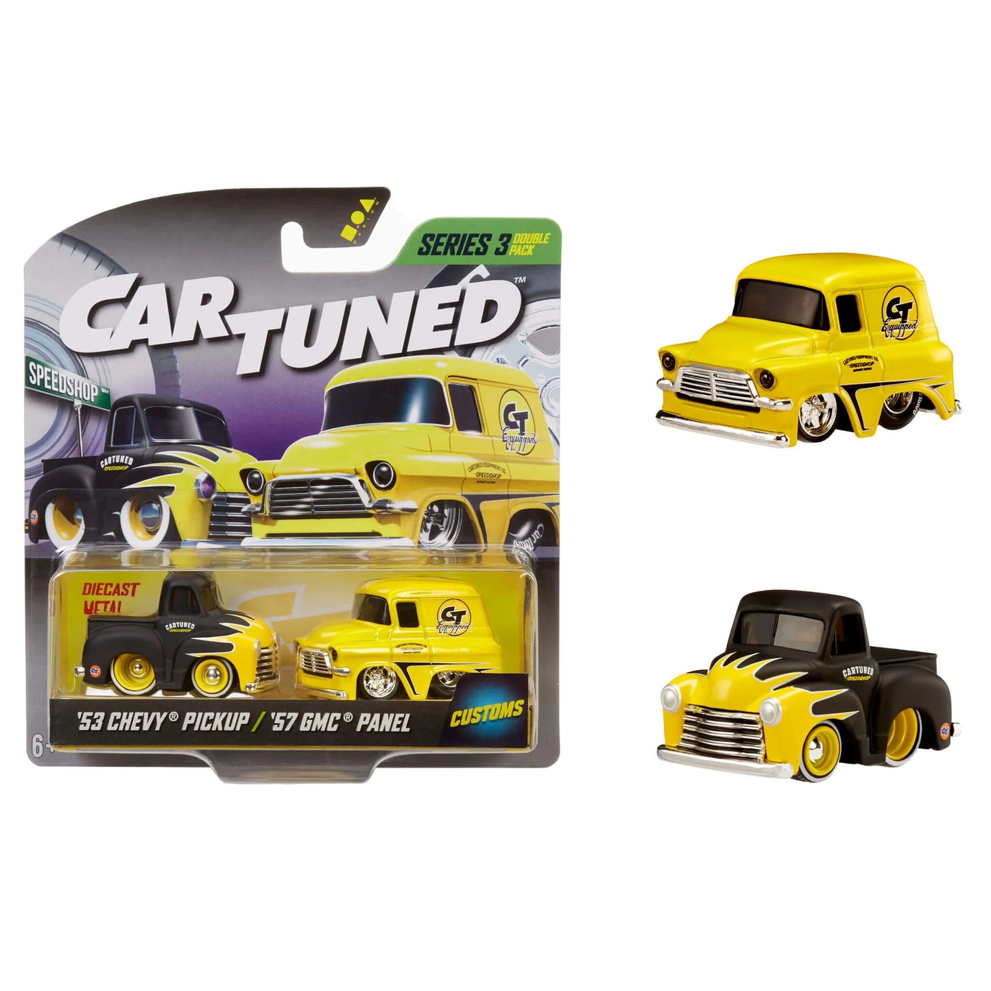 Car Tuned Series 3 Double Pack – 1953 Chevy Pickup & 1957 GMC Panel