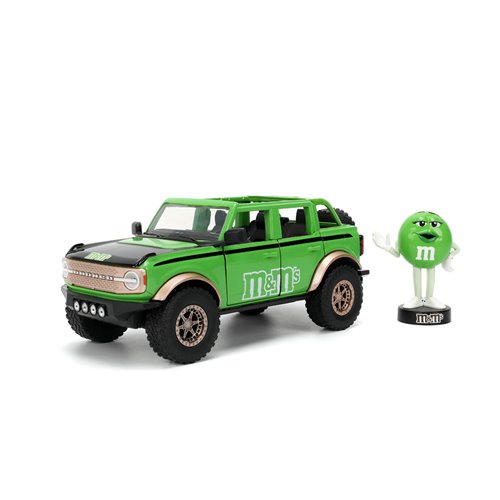 M&M's 2021 Ford Bronco 1:24 Scale Die-Cast Metal Vehicle with Green Figure (ETA FEBRUARY 2025)