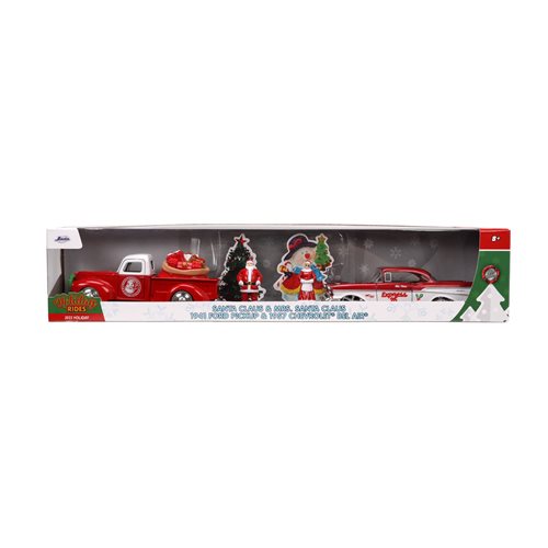 Holiday Rides Santa Claus and Mrs. Claus 1:32 Scale Die-Cast Metal Vehicle Set with Figures