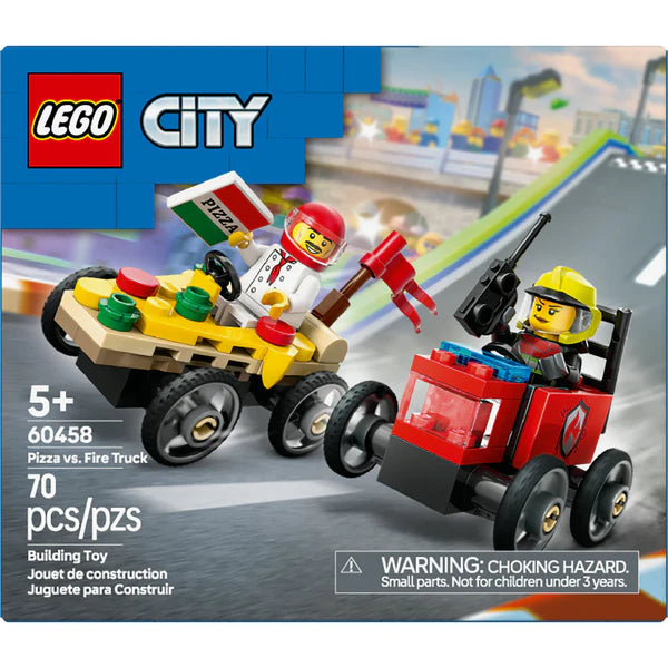 LEGO 60458 Pizza vs. Fire Truck Race Car Pack (ETA JANUARY / FEBRUARY 2025)