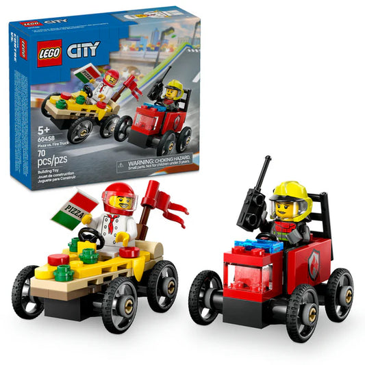 LEGO 60458 Pizza vs. Fire Truck Race Car Pack (ETA JANUARY / FEBRUARY 2025)