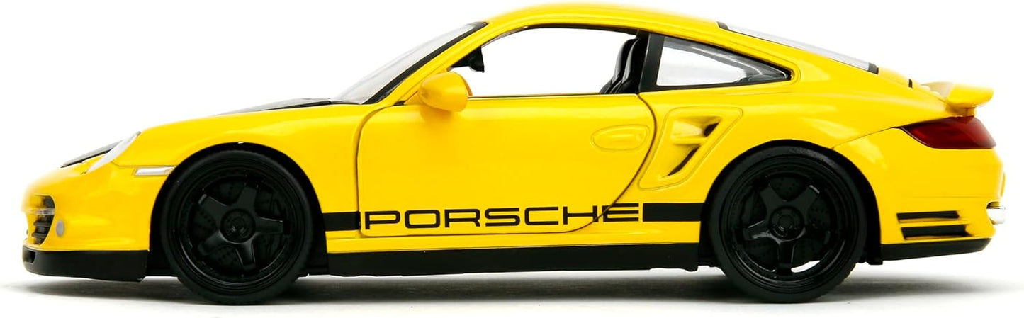 Hyper-Spec 1:24 2007 Porsche 911 Turbo 997 Die-Cast Car (Yellow)