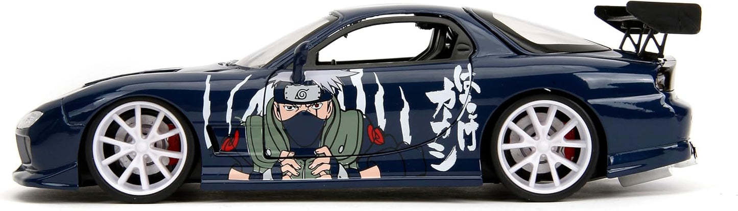 Naruto 1:24 1993 Mazda RX-7 Die-Cast Car & 2.75" Kakashi Figure