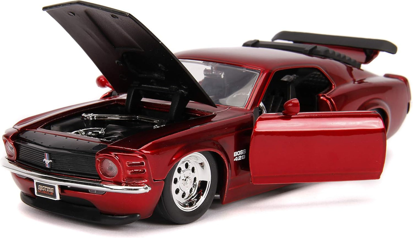 Bigtime Muscle 1:24 - 1970 Ford Mustang Boss 429 Die-cast Car - Candy Red