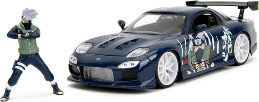 Naruto 1:24 1993 Mazda RX-7 Die-Cast Car & 2.75" Kakashi Figure