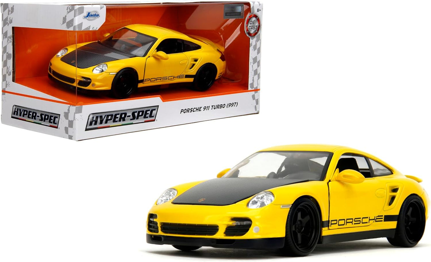 Hyper-Spec 1:24 2007 Porsche 911 Turbo 997 Die-Cast Car (Yellow)