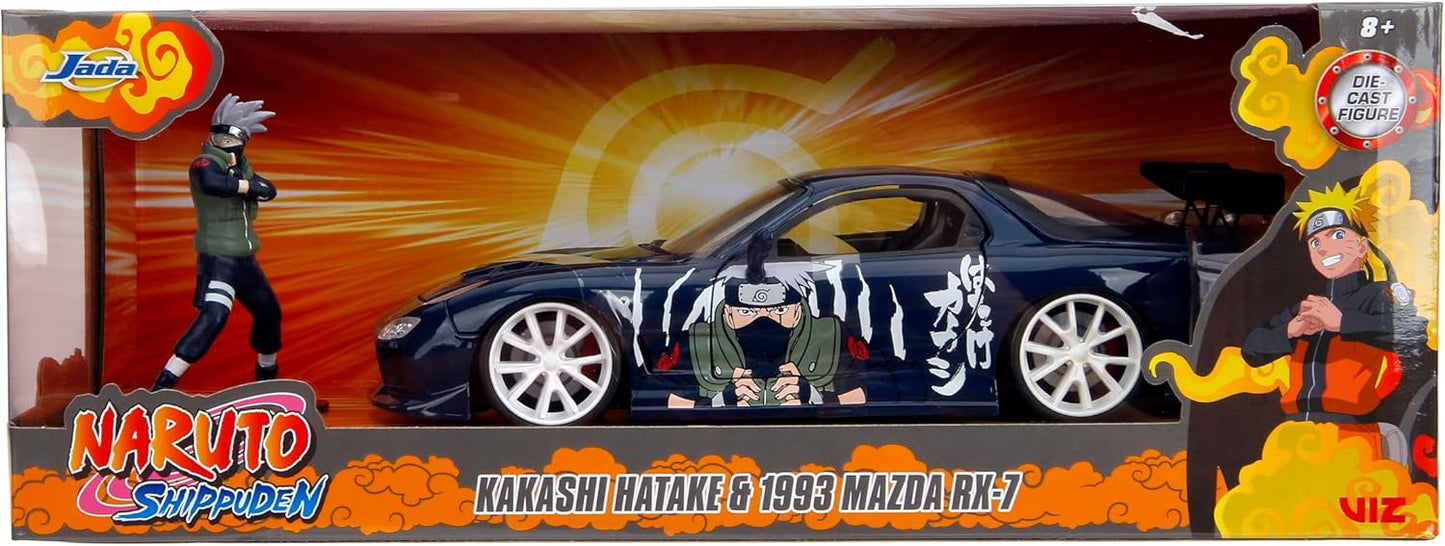 Naruto 1:24 1993 Mazda RX-7 Die-Cast Car & 2.75" Kakashi Figure