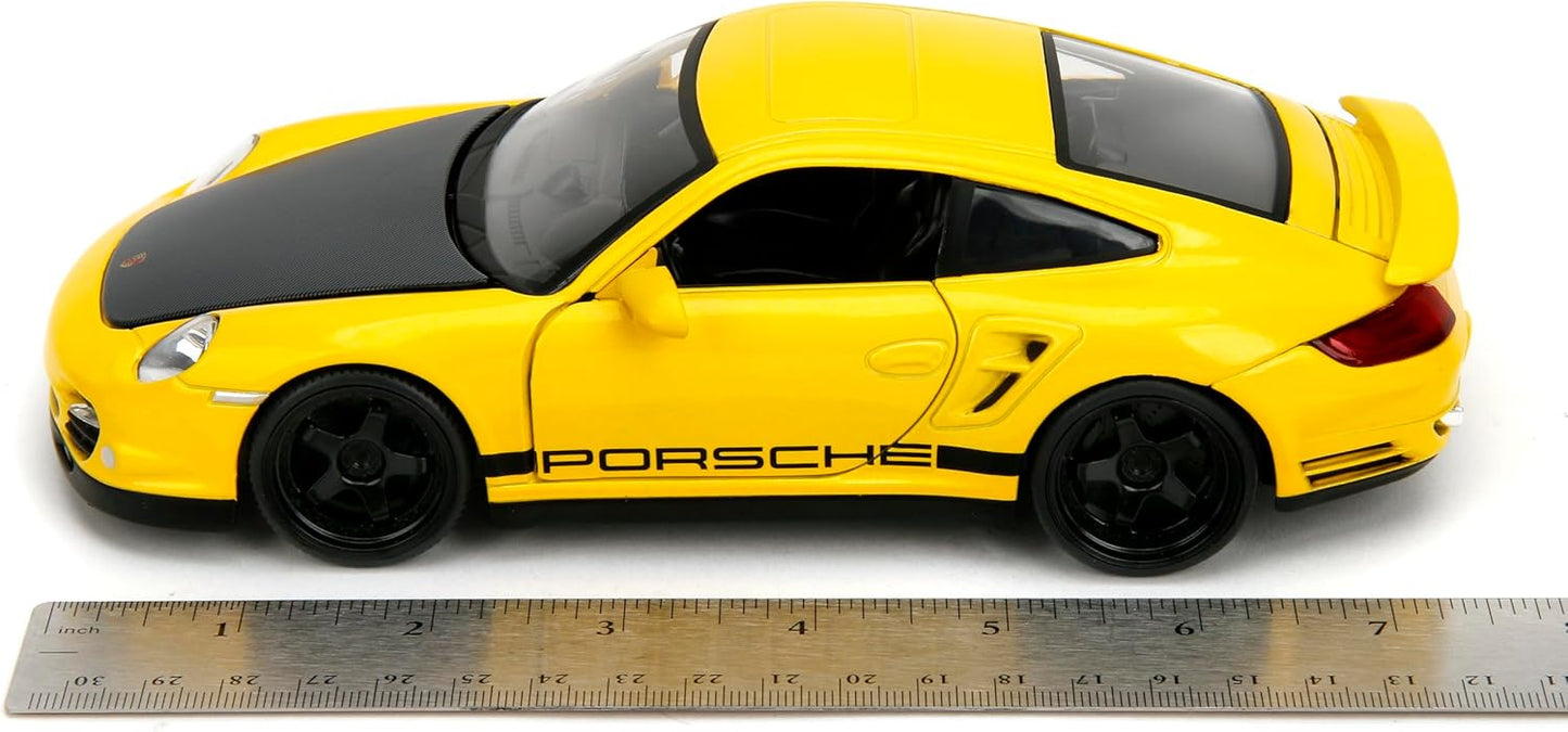 Hyper-Spec 1:24 2007 Porsche 911 Turbo 997 Die-Cast Car (Yellow)