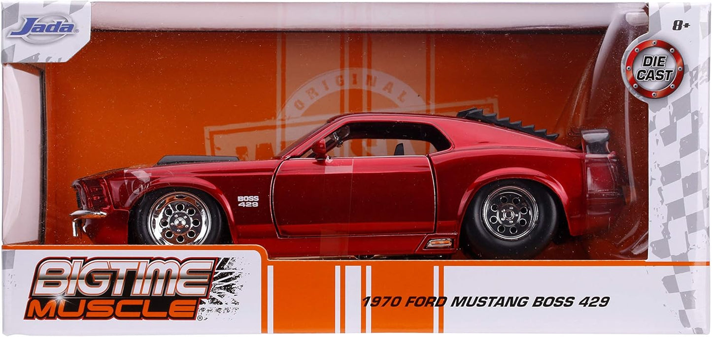 Bigtime Muscle 1:24 - 1970 Ford Mustang Boss 429 Die-cast Car - Candy Red