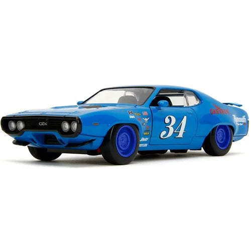 Bigtime Muscle 1972 Plymouth GTX Glossy Blue 1:24 Scale Die-Cast Metal Vehicle (ETA JANUARY 2025)