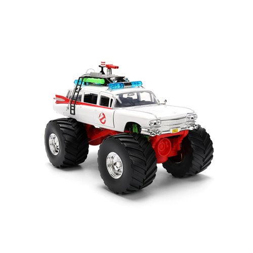 Hollywood Rides Ghostbusters Ecto-1 Monster Truck 1:24 Scale Die-Cast Metal Vehicle