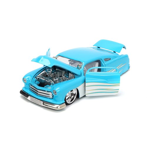 Bigtime Muscle 1951 Mercury Coupe Blue and White Flames 1:24 Scale Die-Cast Metal Vehicle (ETA JANUARY 2025)