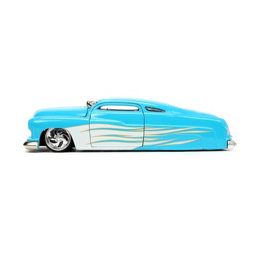 Bigtime Muscle 1951 Mercury Coupe Blue and White Flames 1:24 Scale Die-Cast Metal Vehicle (ETA JANUARY 2025)