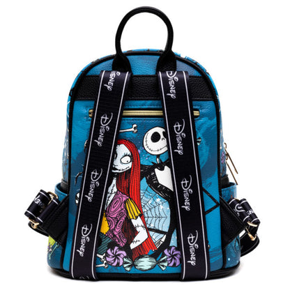 The Nightmare Before Christmas Jack & Sally - 11" Vegan Leather Fashion Mini Backpack