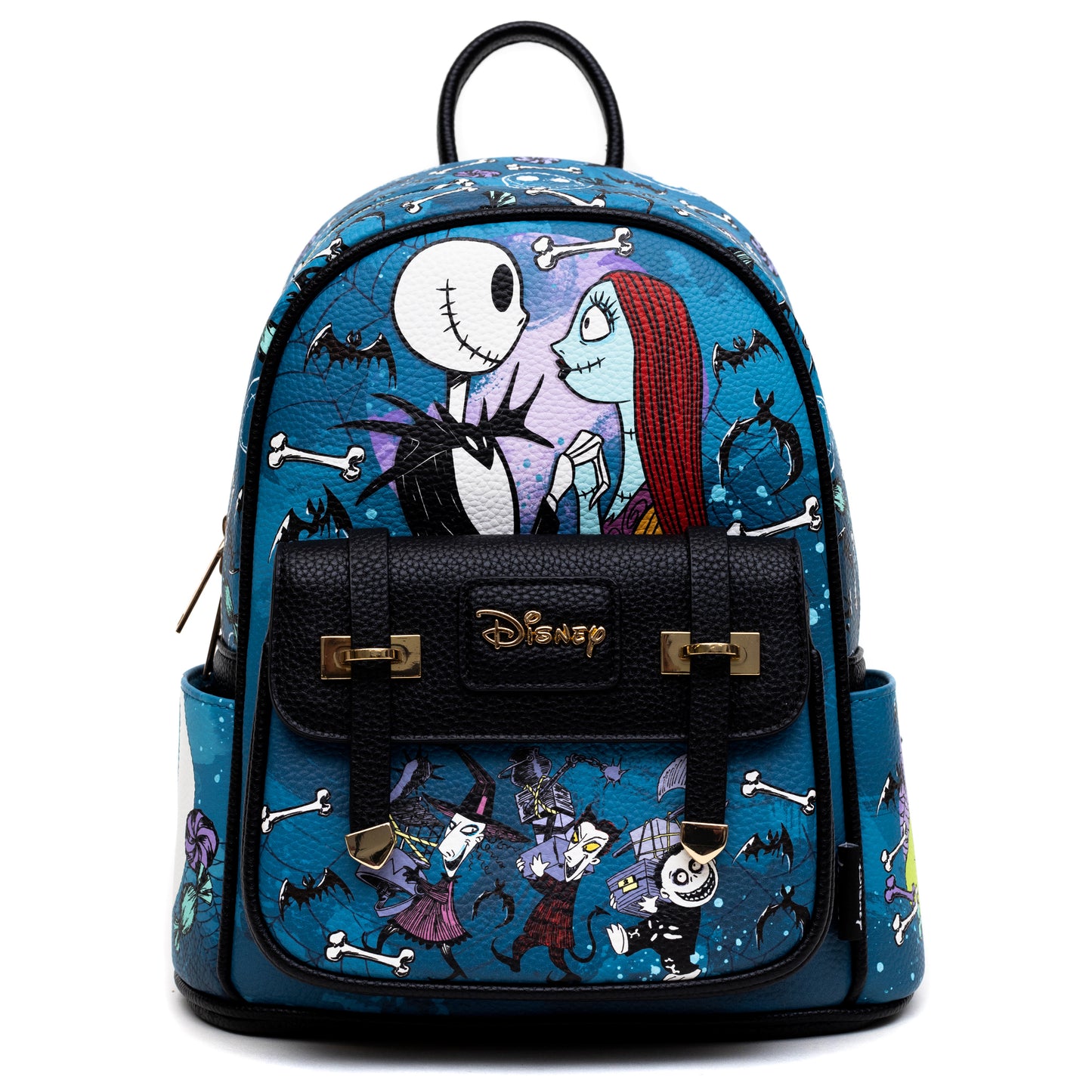 The Nightmare Before Christmas Jack & Sally - 11" Vegan Leather Fashion Mini Backpack