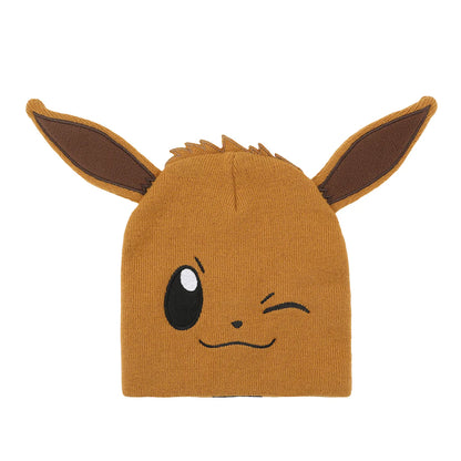 Pokémon Eevee Big Face Brown Cuffless Beanie