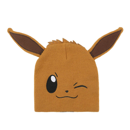 Pokémon Eevee Big Face Brown Cuffless Beanie