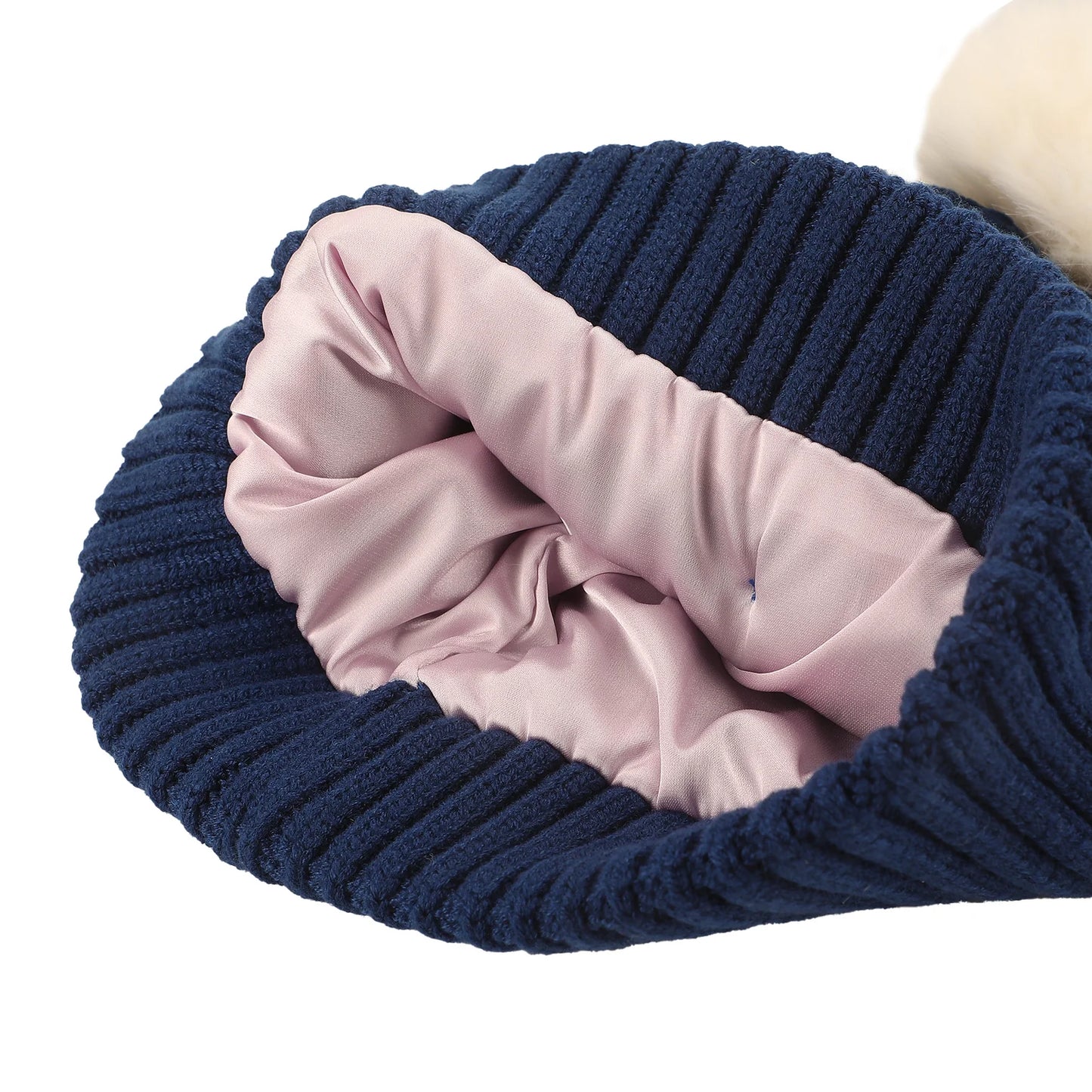 Disney Stitch Character Face & Pearl Appliques Blue Cuff Beanie