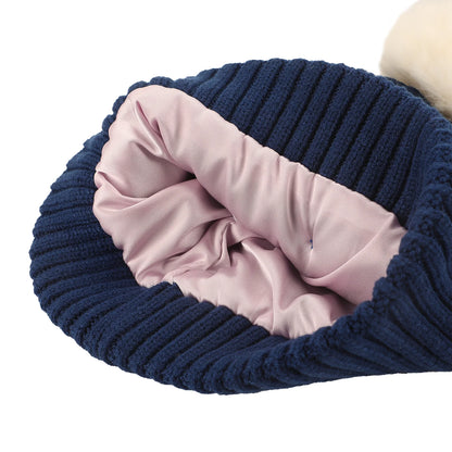 Disney Stitch Character Face & Pearl Appliques Blue Cuff Beanie