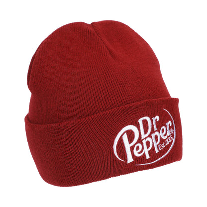 Dr. Pepper Embroidery On Acrylic Knit Standard Cuff Beanie