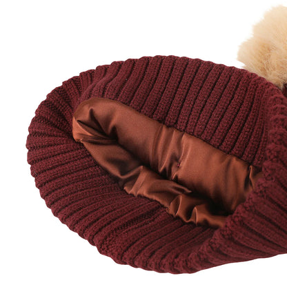 Harry Potter Hogwarts Crest & Pearl Appliques Maroon Cuff Beanie