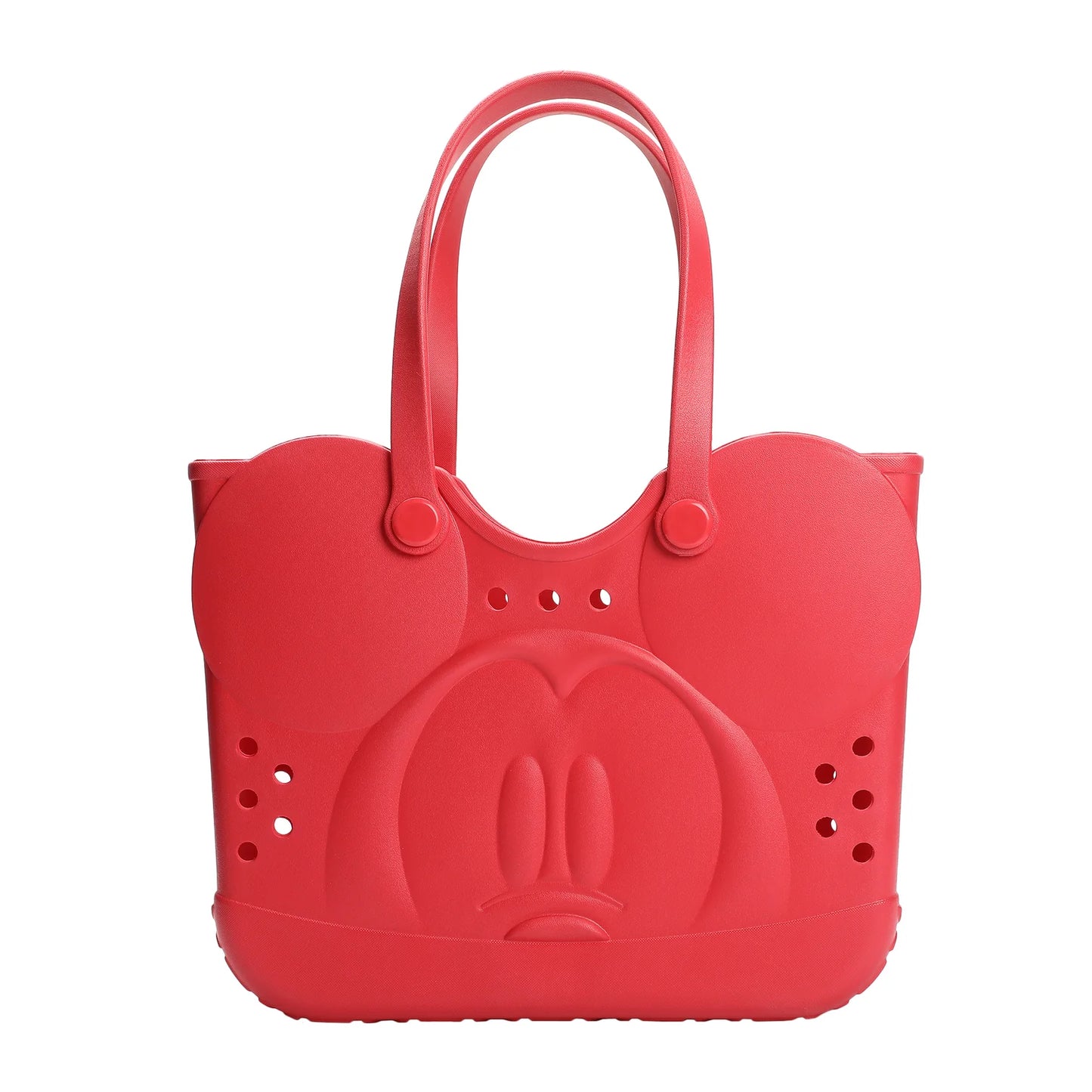 Disney Mickey Mouse 3D Character Face 16.5" Red EVA Molded Gummy Tote (ETA November / December 2025)