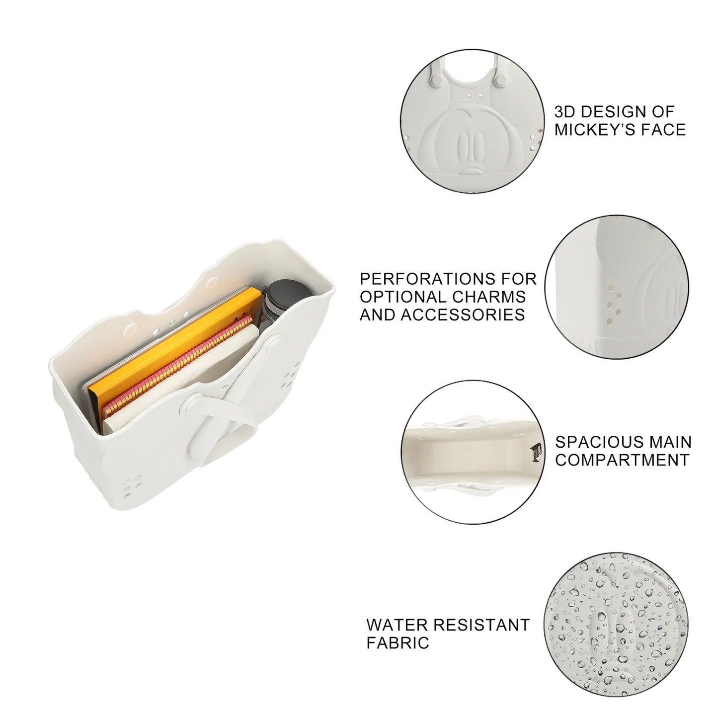 Disney Mickey Mouse 3D Character Face Cream 16.5" EVA Molded Gummy Tote (ETA November / December 2025)