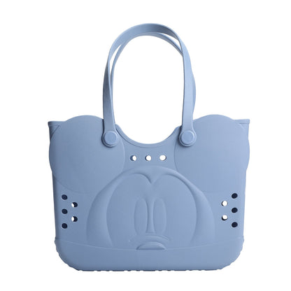 Disney Mickey Mouse 3D Character Face Gray 16.5" EVA Molded Gummy Tote (ETA November / December 2025)