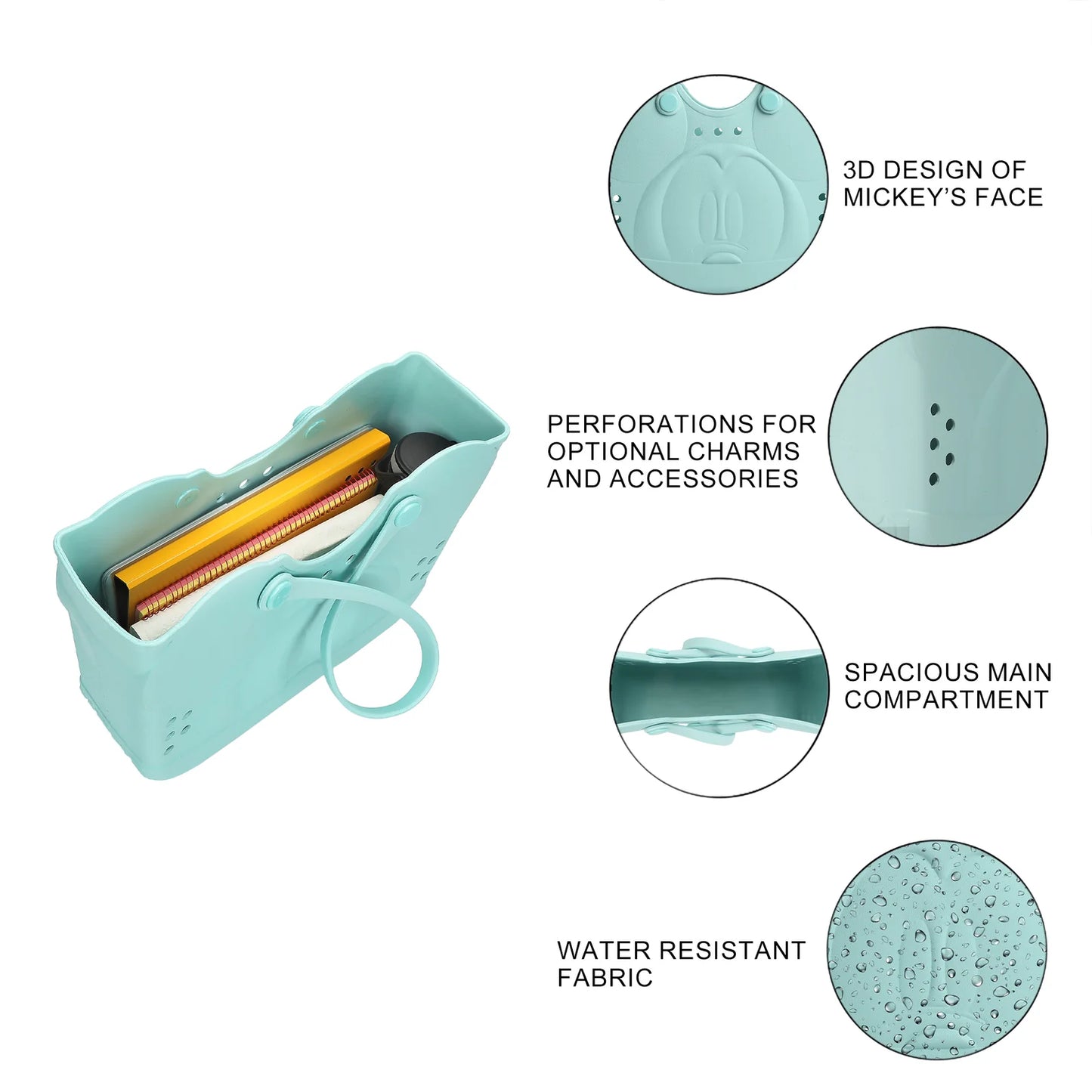 Disney Mickey Mouse 3D Character Face Green 16.5" EVA Molded Tote (ETA November / December 2025)