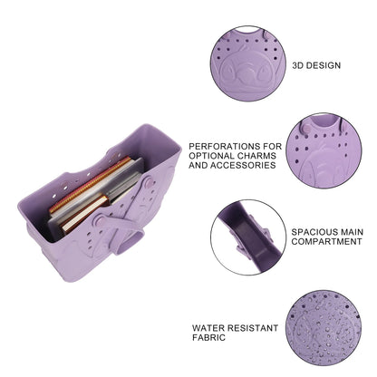 Disney Lilo & Stitch Rubber Tote Bag with Cutout Design and Easy-Clean Finish