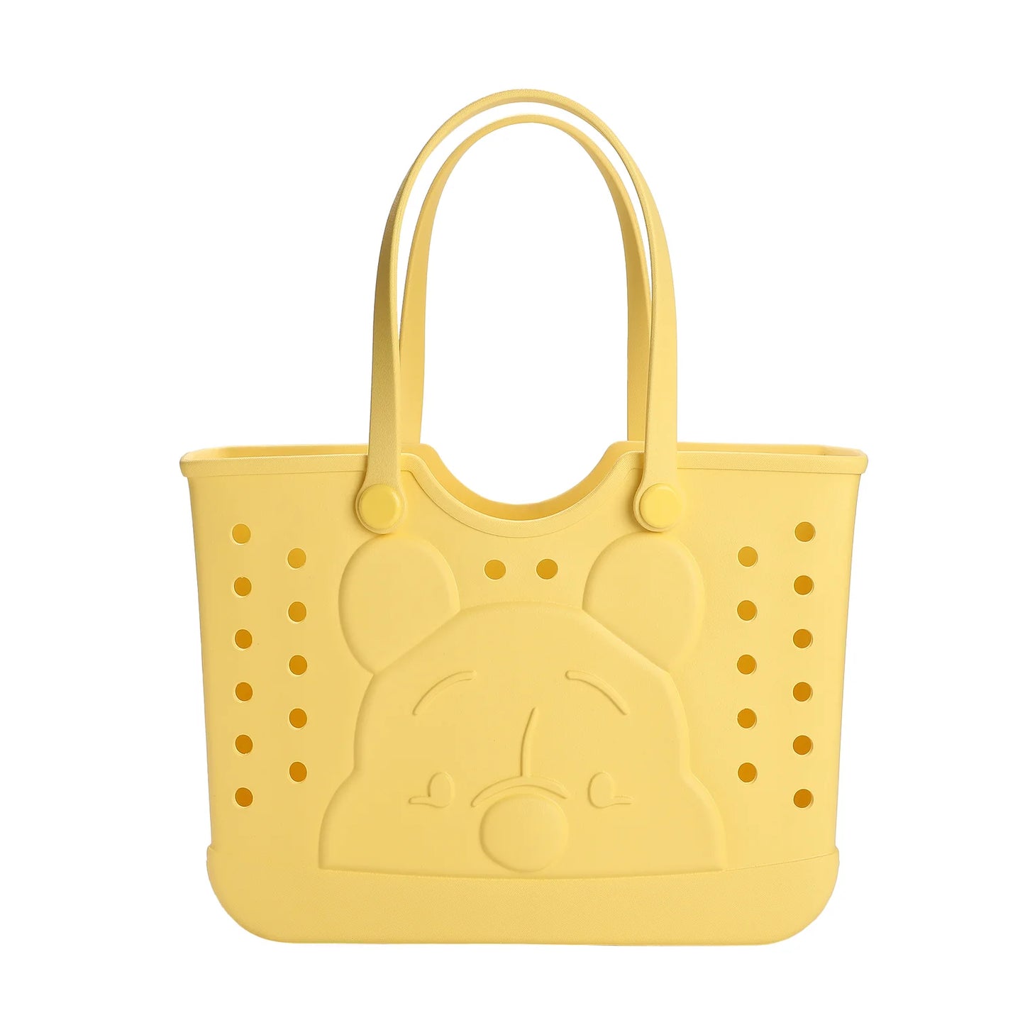Disney Winnie the Pooh Rubber Tote Bag with Cutout Design and Easy-Clean Finish
